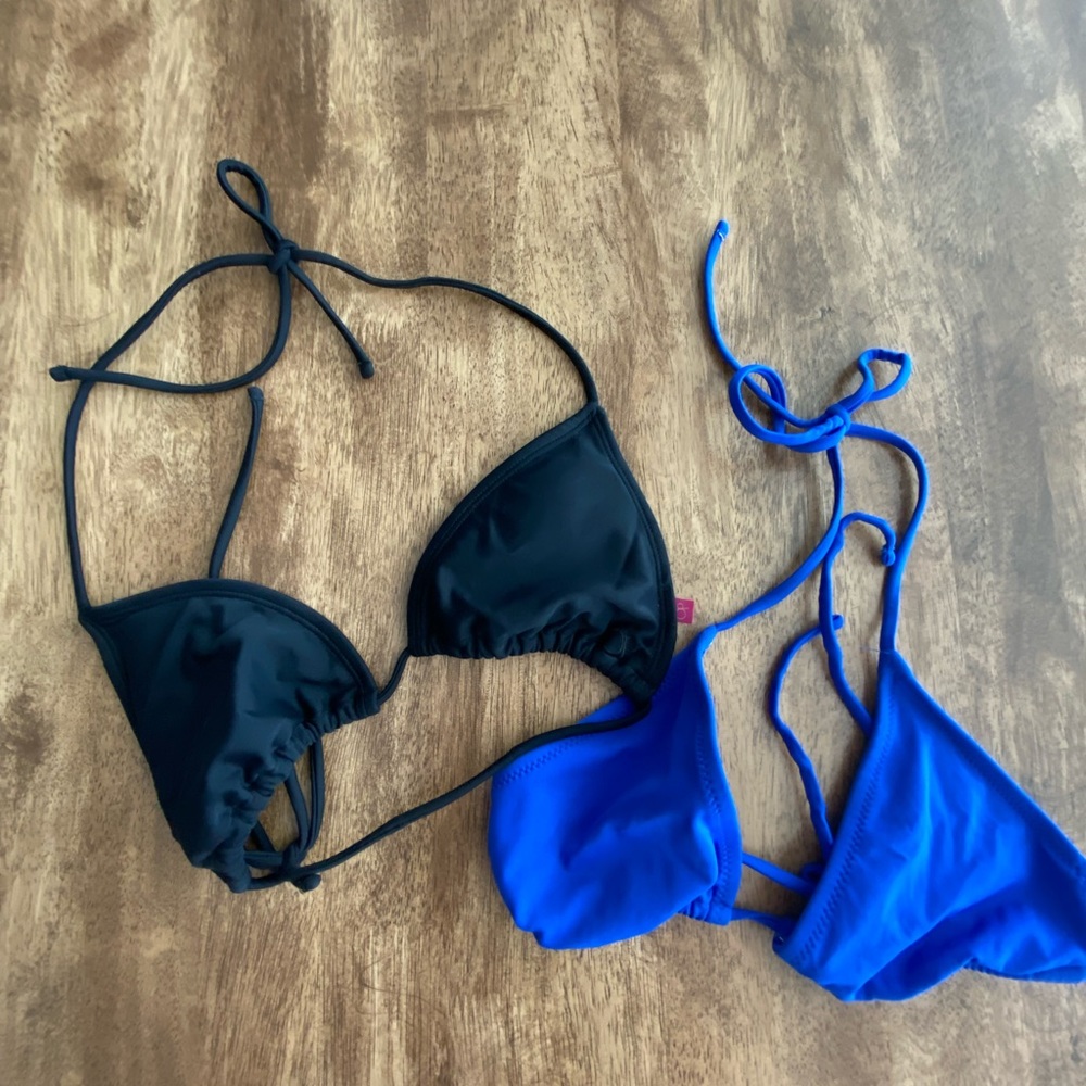 OP Triangle Bikini Top Bundle Black and Royal Blue